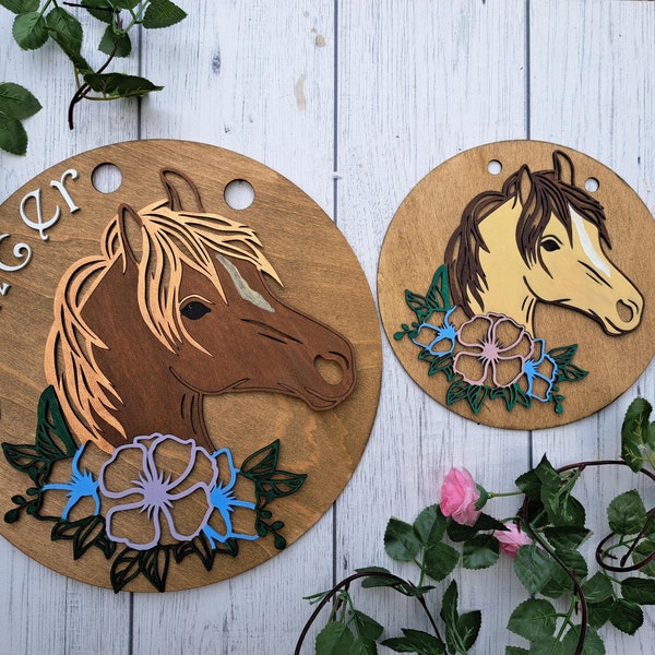 Beautiful handmade wooden horse sign/home decoration/stable name /personalised/