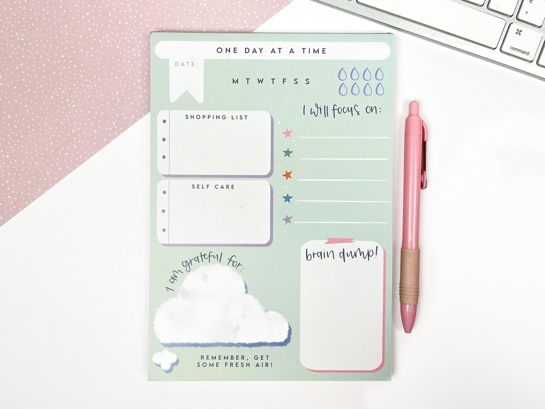 Wellness Planner // Self Care Gratitude Journal, A5 Sage Green Notepad ...