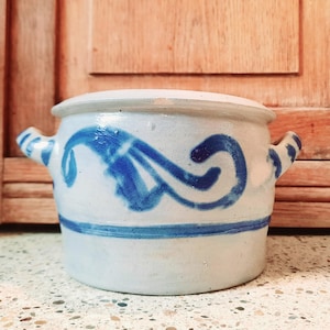 Salt Glazed Stoneware Confit Pot, Vintage Betschdorf Storage Pot, Vintage French Confit Pot, Alsace Confit Pot
