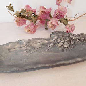 Art Nouveau Pewter plate, Hallmarked Rare and Collectable Pewter Decorative Plate.