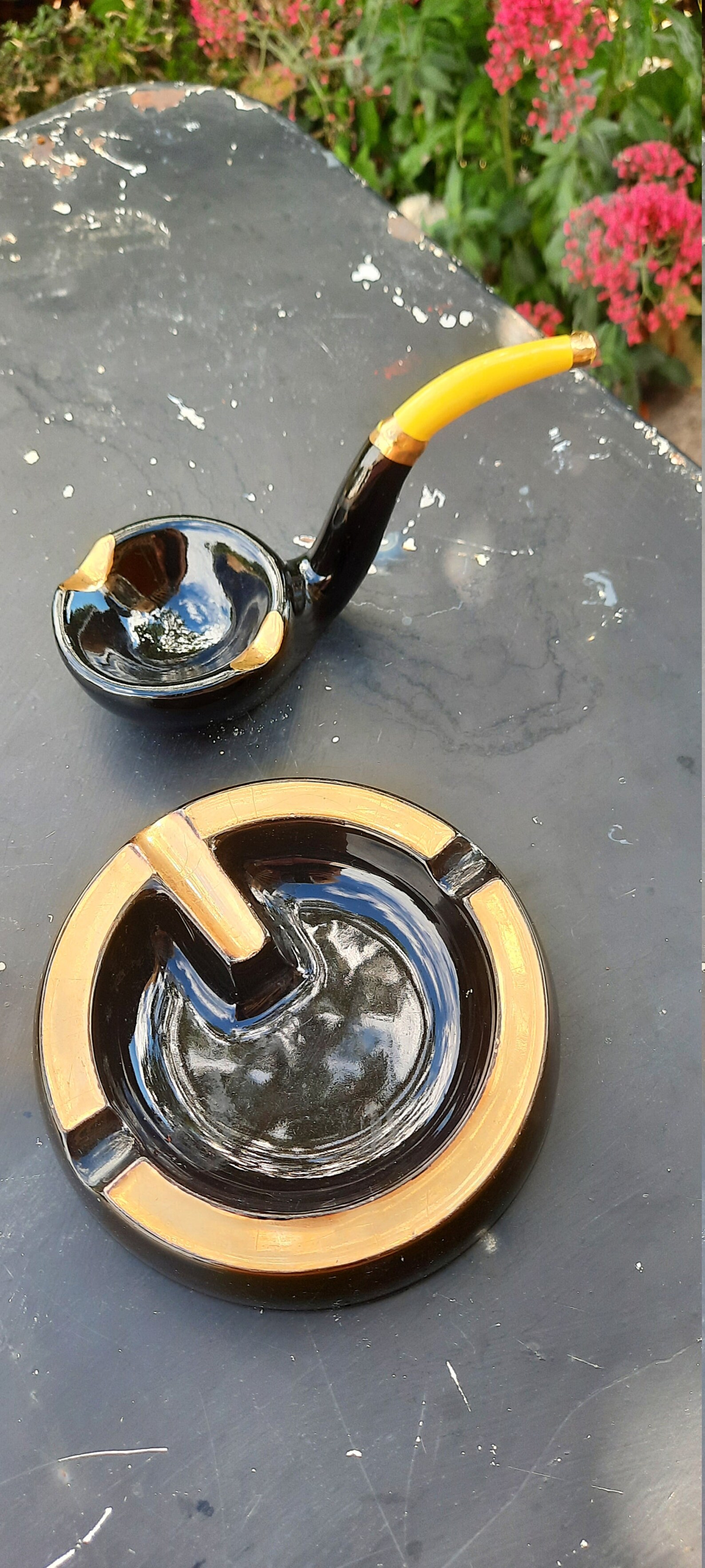 Quirky Retro French Ceramic Ashtrays Pipe shaped Ashtray and Etsy