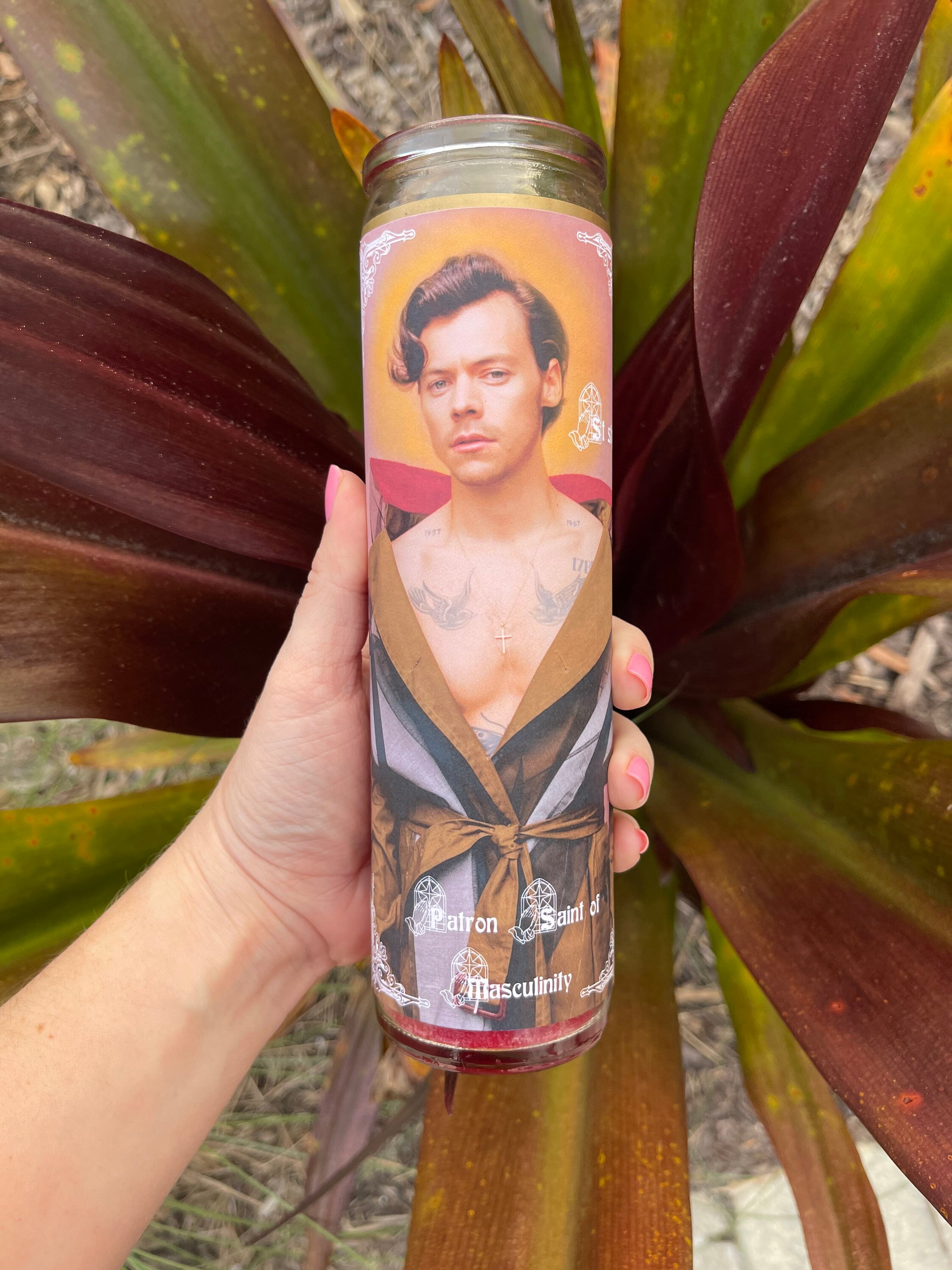 Harry Styles prayer candle red EcoFriendly Etsy