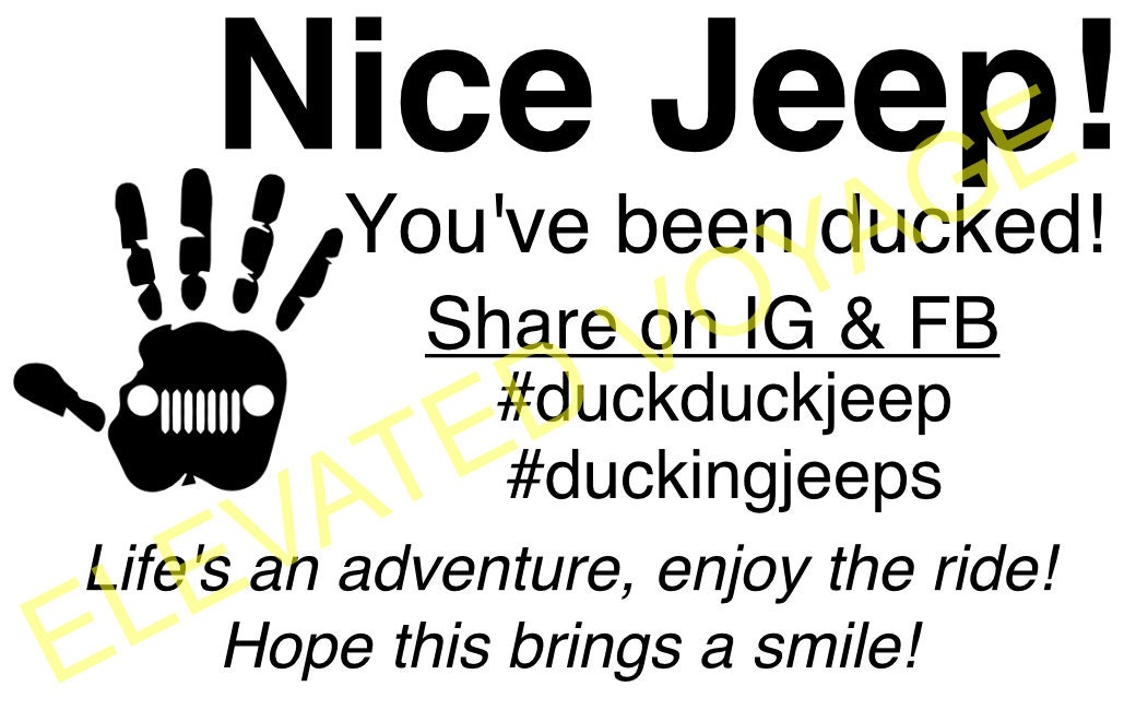 Jeep Wave Duck Tags Printable Digital Etsy