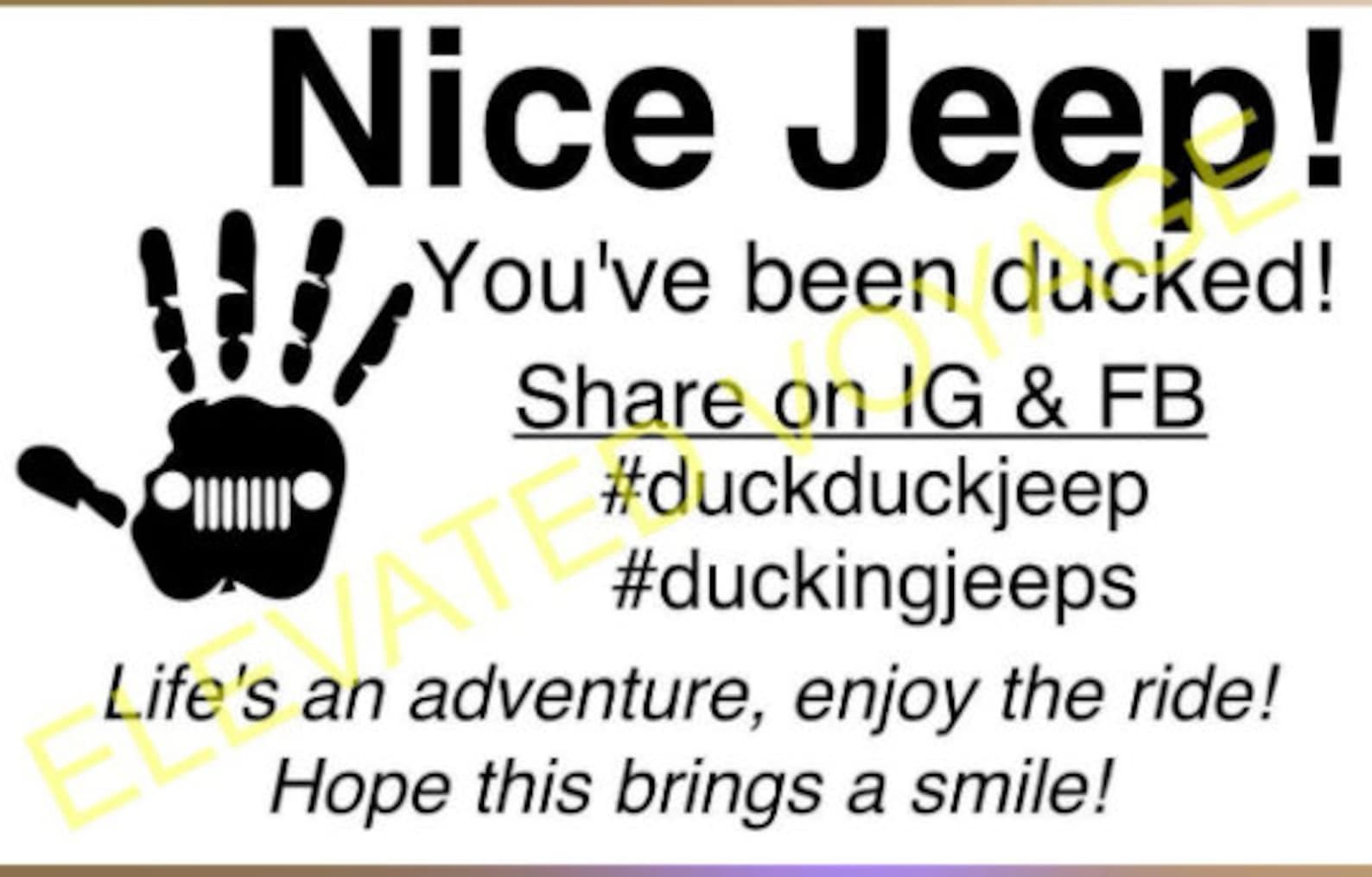 Preprinted Jeep Duck Tags 50 Etsy