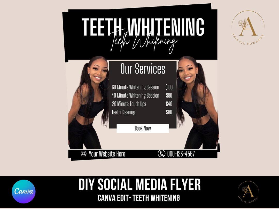 Teeth Whitening Flyer Dental Flyer Salon Spa Flyer Beauty Flyer