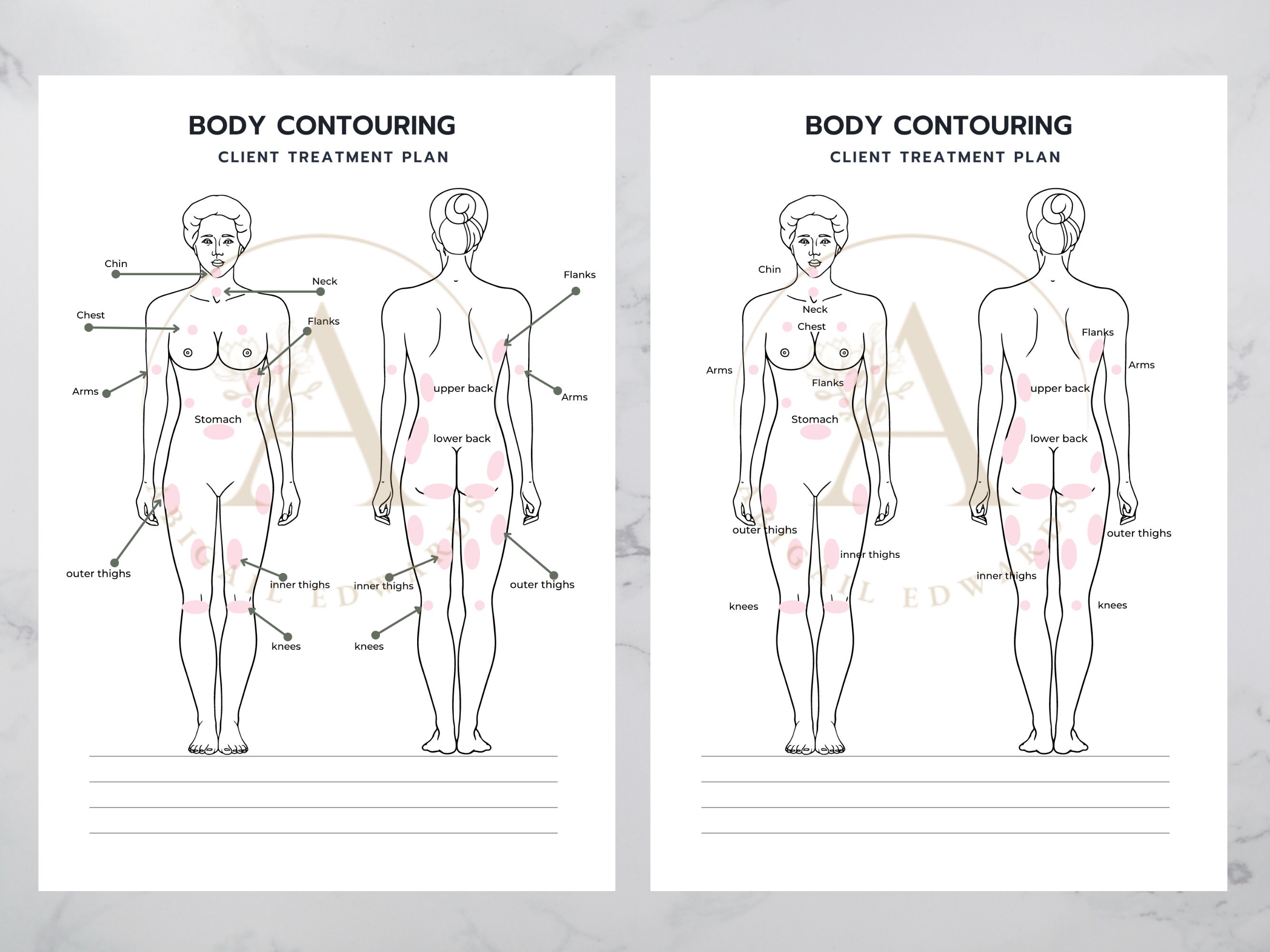 Editable Body Contouring Forms, Esthetician Package, Consultation ...