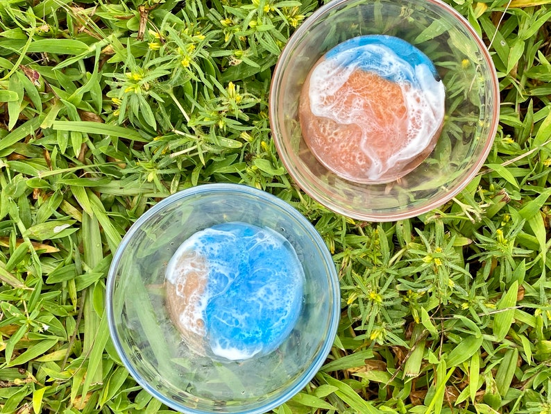 handmade with resin home decor gift Ocean Sunset Glass Bowl jewelry dish ring dish