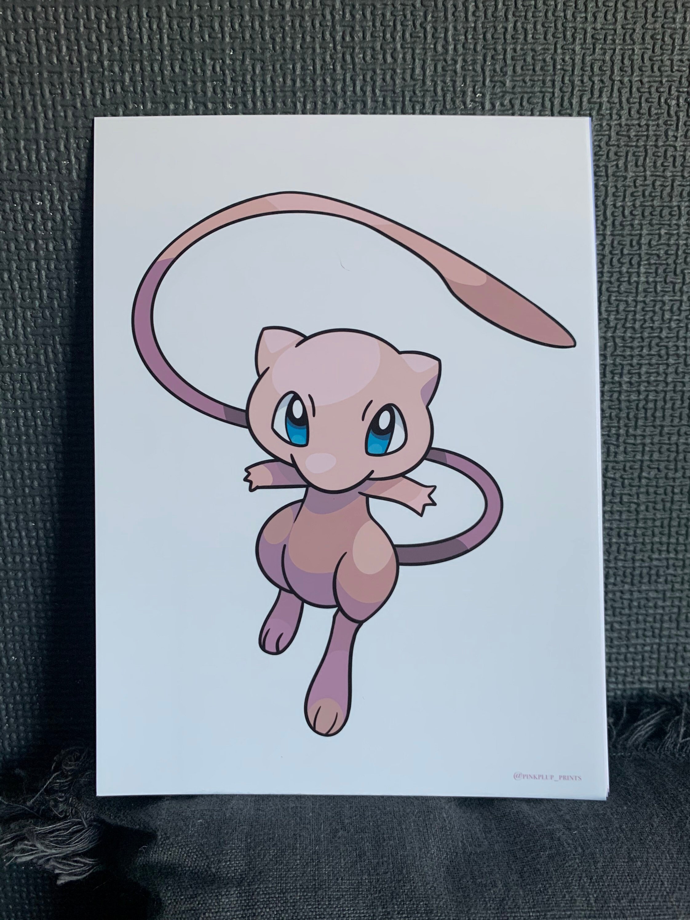 Pokemon Print MEW Digital illustration cartoon anime art | Etsy