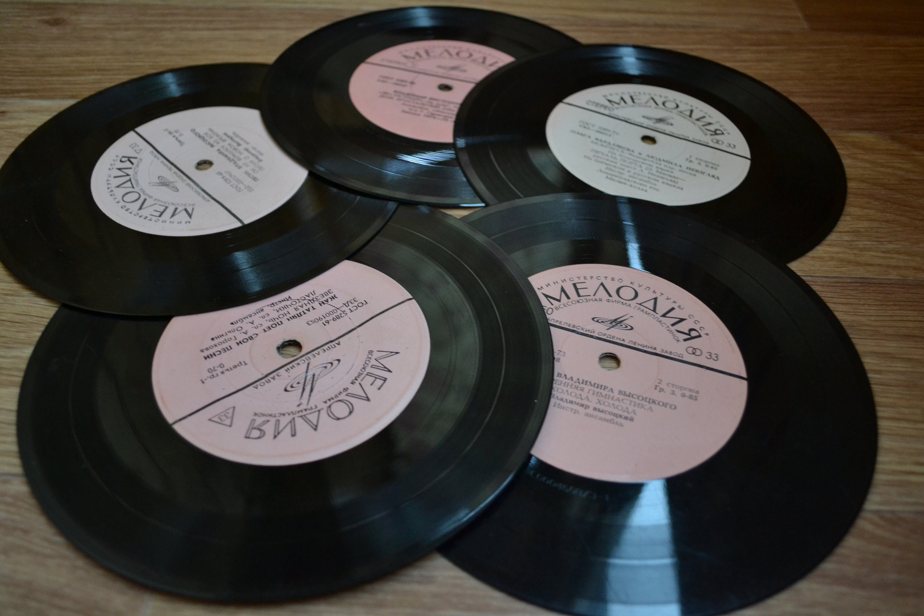 5piece set Vinyl records 7inch for decoration. Etsy