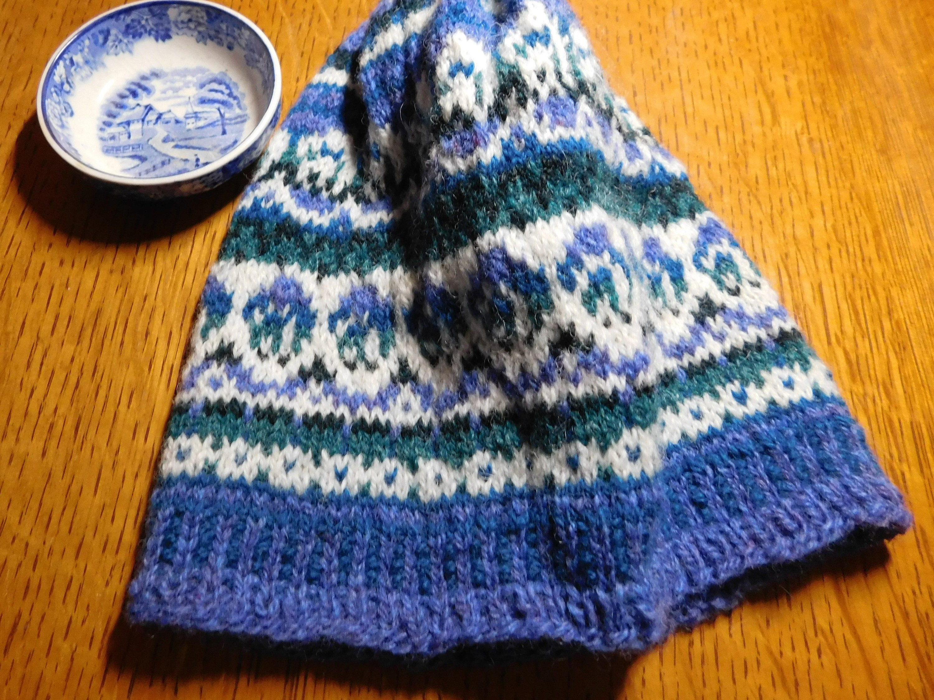 Fair Isle Shetland Wool Dancing Bluebells Hat