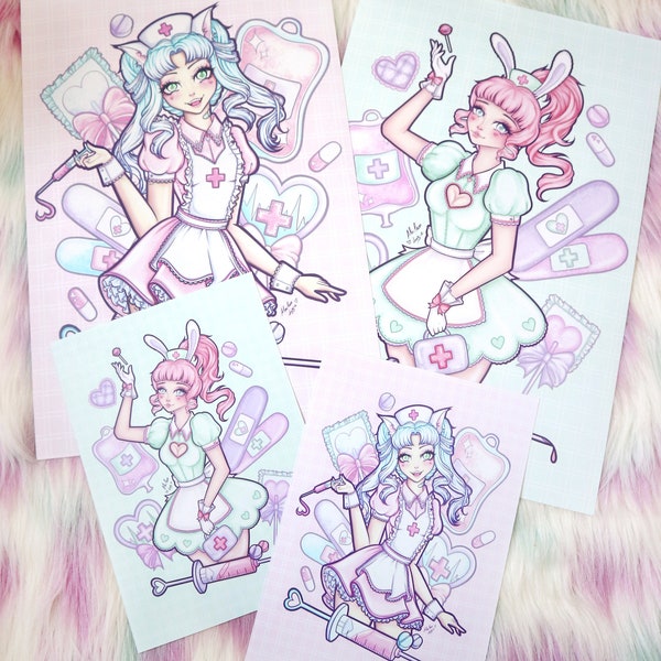 Kawaii Nurses - Signed Print <3