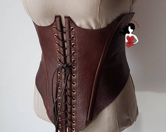 Handgefertigte Leder Unterbrust Korsett: Renaissance Mittelalter Wikinger Rüstung Steampunk Ren faire Festival Outfit