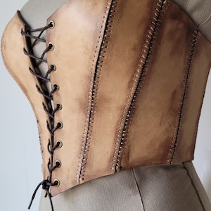 Shand Tartan With Faux Leather Overbust Corset