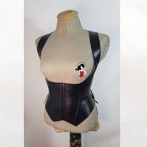 Custom Leather Underbust Corset: Lace-Up Bodice, Rocker Biker Style Womens festival look outfit costume