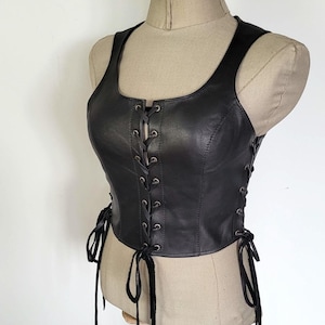 Shieldmaiden custom made Leather vest, tank top viking armour medieval historical warrior womans Scandinavian peasant costume bespoke