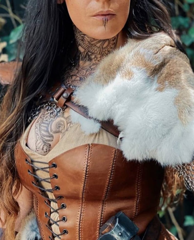 Aangepast leren bovenborstkorset: Renaissance Viking-pantser cosplay middeleeuws feest Fair LARP-festivalkostuum afbeelding 3