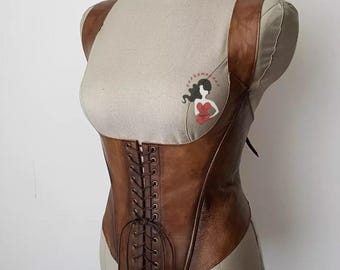 Women custom leather corset larp armor medieval elven style fantasy girls costume Adjustable lace up cross bodice fetish underbust corset