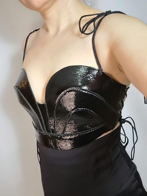 patent leather bustier