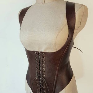 Women Leather Lace up Corset Bustier Steampunk Style Elven | Etsy