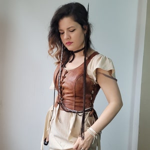 Custom Leather vest, womens viking armour historical warrior womans Scandinavian peasant maiden costume bespoke