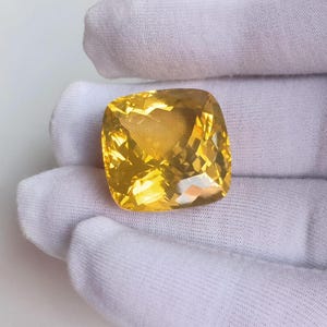 38.13 Carat Natural Yellow Citrine Cushion Cut Gemstone