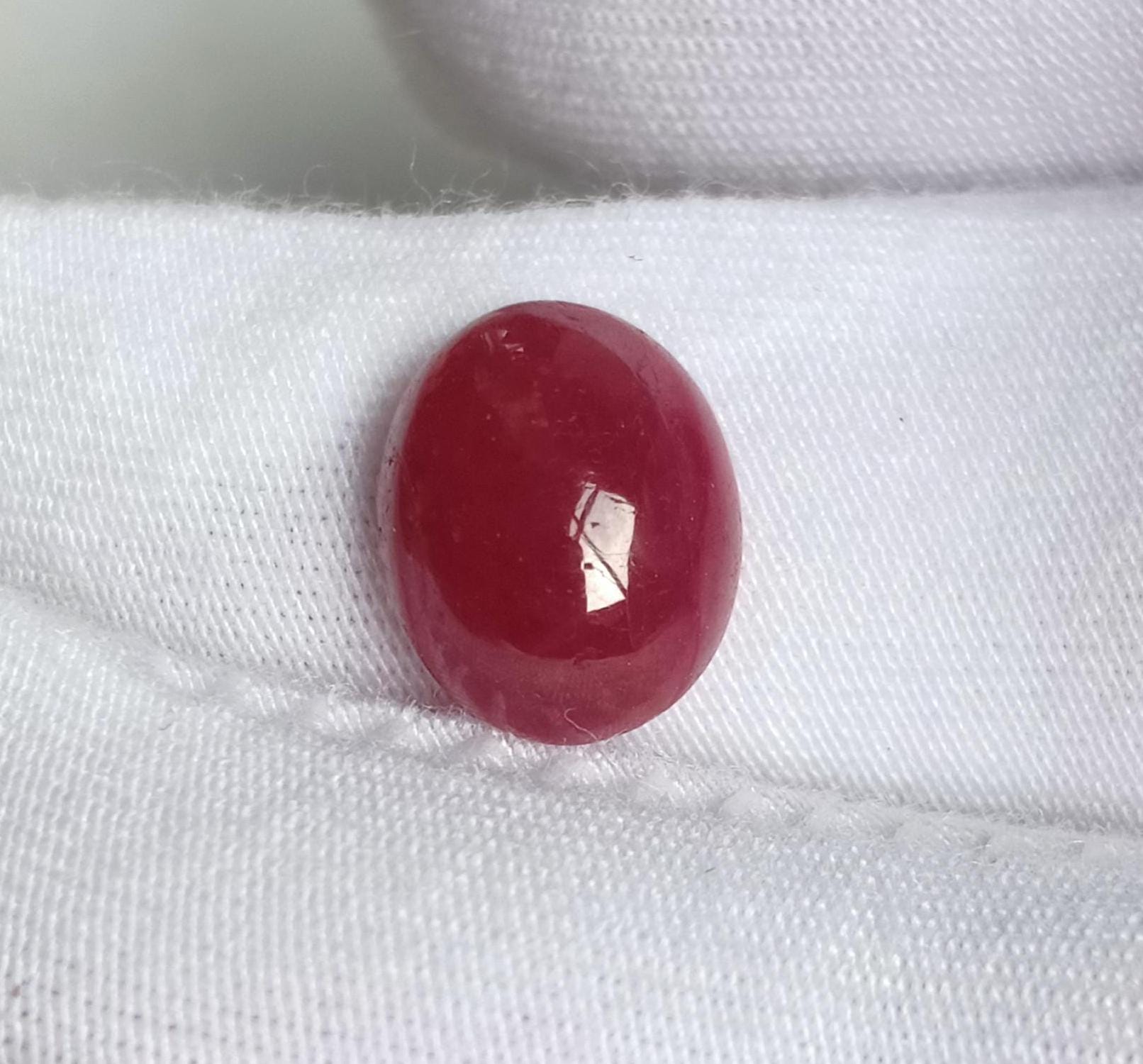 Natural African Ruby Cabochon: 3 Carat Red Gemstone (9.6x7.7 Mm
