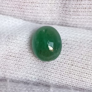 Vivid Green Emerald Cabochon Oval 2 Cts, Zambia Emerald Loose Gemstone, Earth Mine Emerald For Pendant, Emerald Stone Size 9x7.2 MM