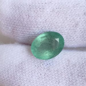 Zambian Emerald Oval, Greenish Emerald Natural Gemstone 2.53 Ct, Fabulous Vivid Green Emerald, 10x8MM Faceted Rare Green Emerald For Ring
