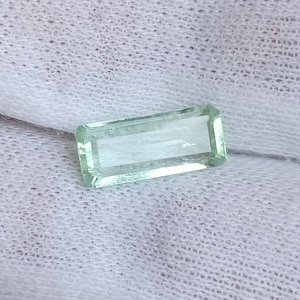 2 Ct Mint Green Tourmaline: Emerald Cut African Gemstone