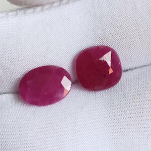 Untreated 100% Natural Ruby Cushion & Oval Cut 4.80 Carat African Ruby Loose Gems Jewelry Making Precious Gemstone Ruby For Jewellery Gifts