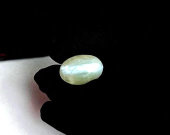 11.95 Carat Chrysoberyl Cat's Eye Cabochon: Oval Green Gemstone, AGR Certified