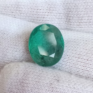6 Carat Earth Mine Emerald Oval Gemstone, Real Green Emerald loose Gemstone, Genuine Zambian Emerald For Jewellery Making Stone