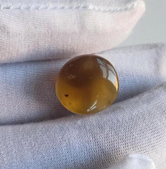 Polished Sulemani Hakik Gemstone: Yellow Moon Cabochon