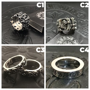 Anillo de cruz de flor de plata, anillo para siempre, anillo de cementerio, anillo de daga, anillo de fleur, anillo punk, anillo de banda, anillo de vid de eternidad, anillo espaciador, regalos imagen 2