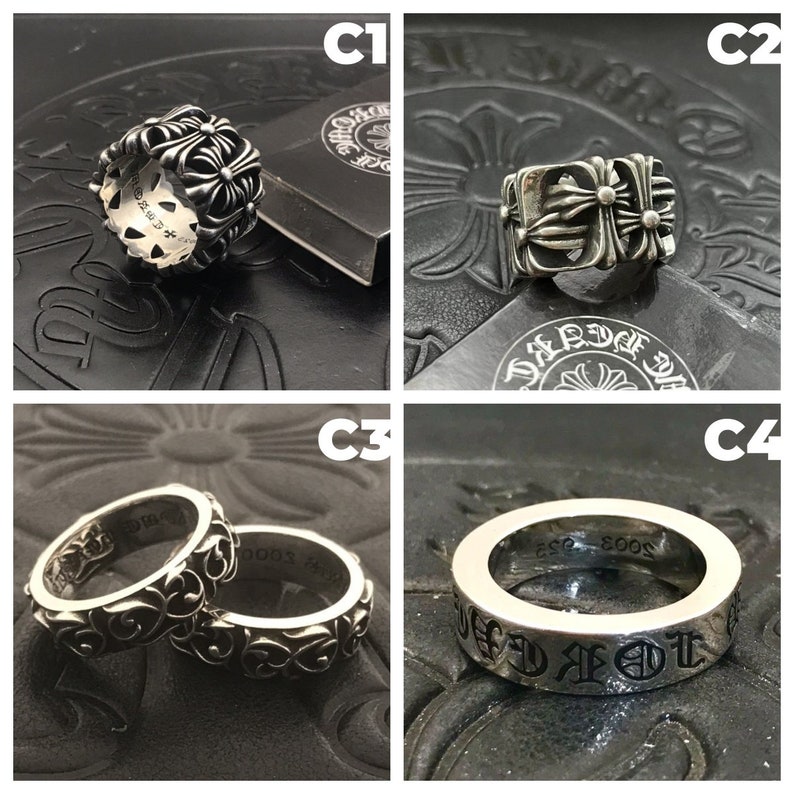 Anillo de cruz de flor de plata, anillo para siempre, anillo de cementerio, anillo de daga, anillo de fleur, anillo punk, anillo de banda, anillo de vid de eternidad, anillo espaciador, regalos imagen 2