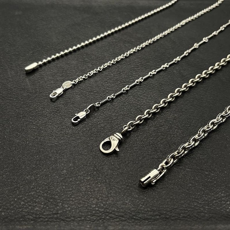 Silver Flower Cross Necklace,Letter Chain,Dagger Necklace,Punk Necklace,Motorcycle Accessories,Mulit Link Necklace,Silver Jewelry Gifts image 7