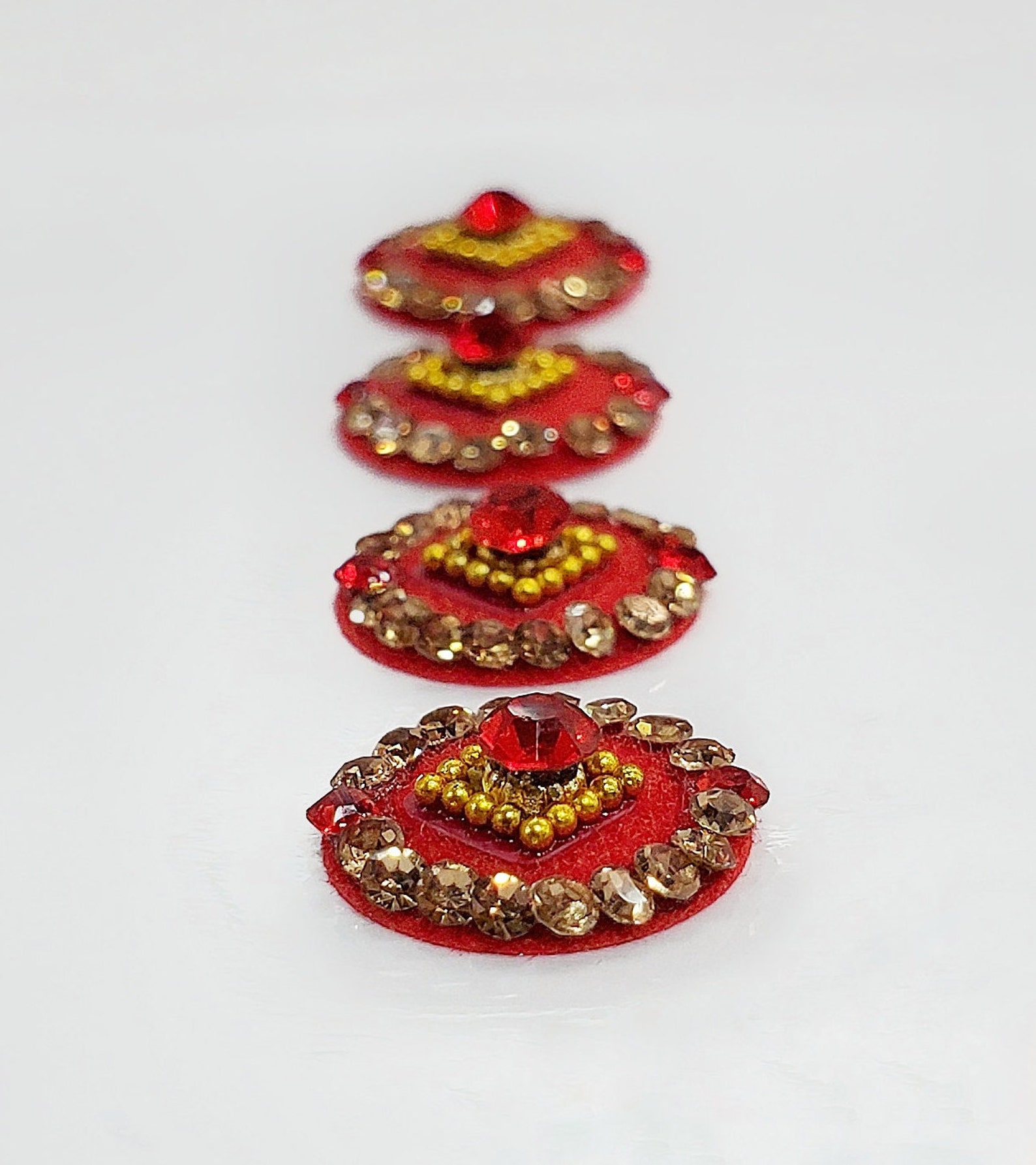 Beautiful Red Bindis Indian Bindisbelly Dance Bindisplain Etsy