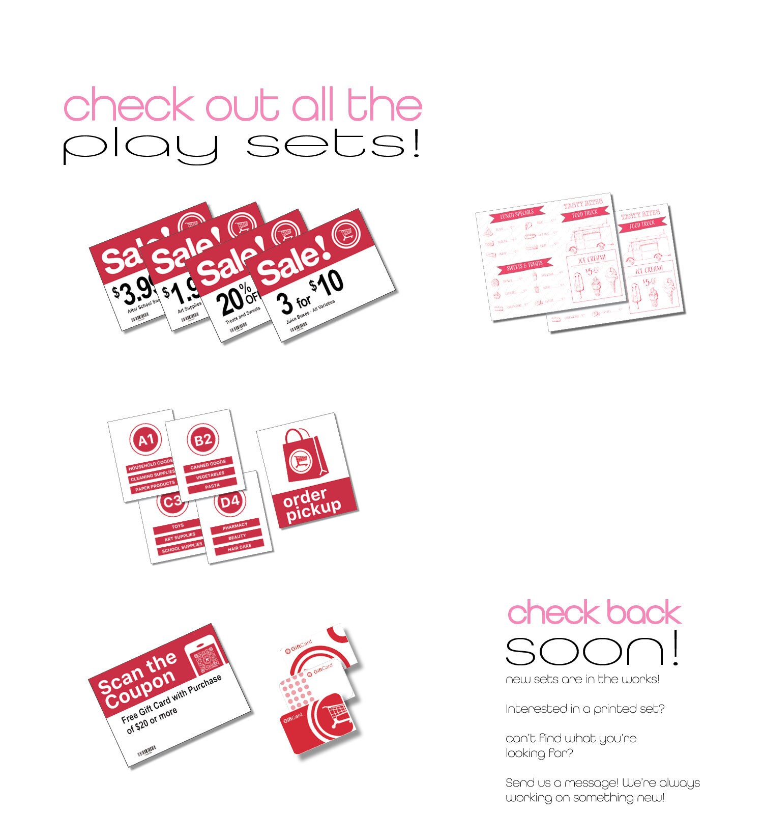 Grocery Store Pretend Play Printables - Bundle #2 Sale Signs, Door ...