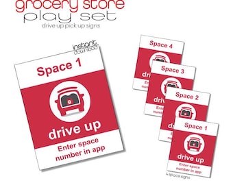 Grocery Store Pretend Play Printables - Drive Up Order Signs