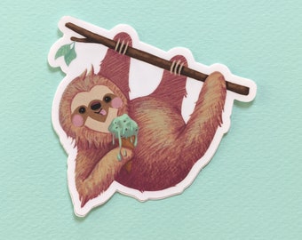 Melting Ice Cream Sloth Sticker