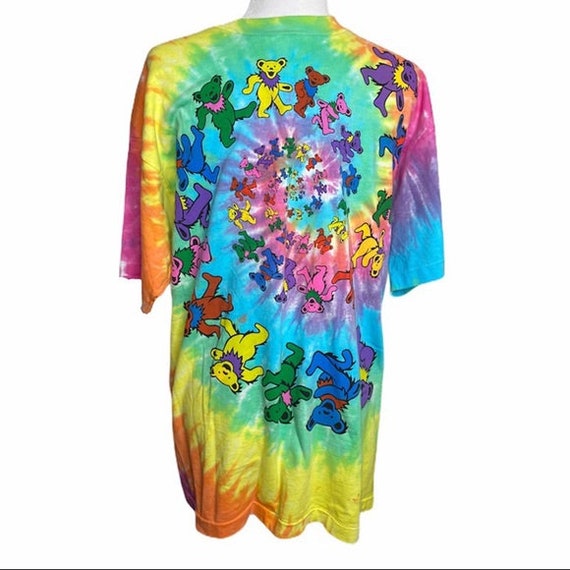VTG liquid Blue dancing bears tie dye shirt XL