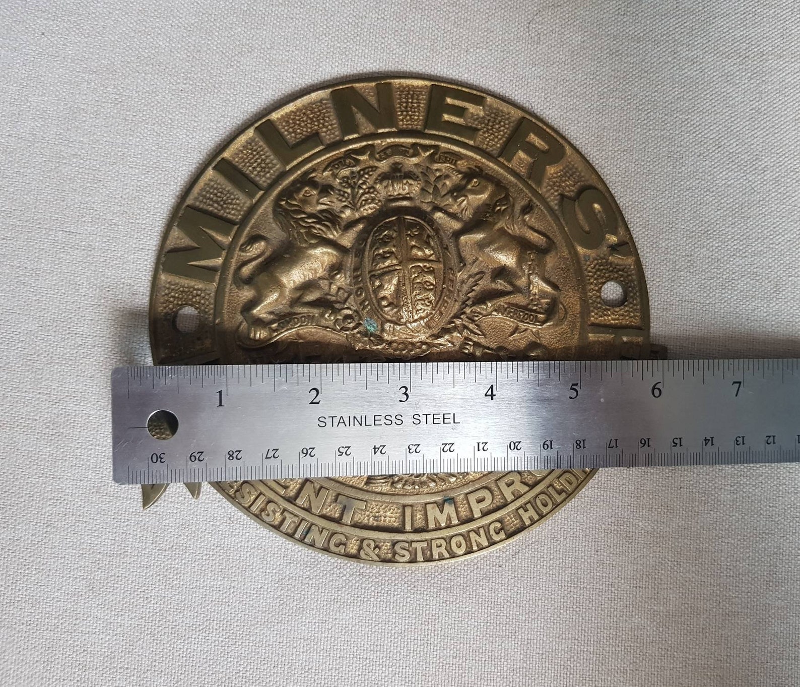 Antique Brass Decorative Plaque With British Royal Seal Etsy