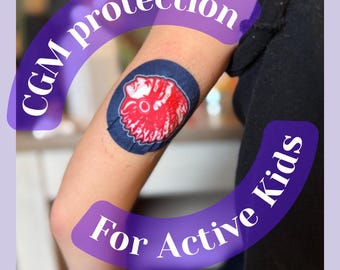 Parche médico deportivo con foto personalizada para niños / Cubierta de sensor CGM personalizada para niños activos / Regalo para diabetes tipo 1 / Resistente al agua