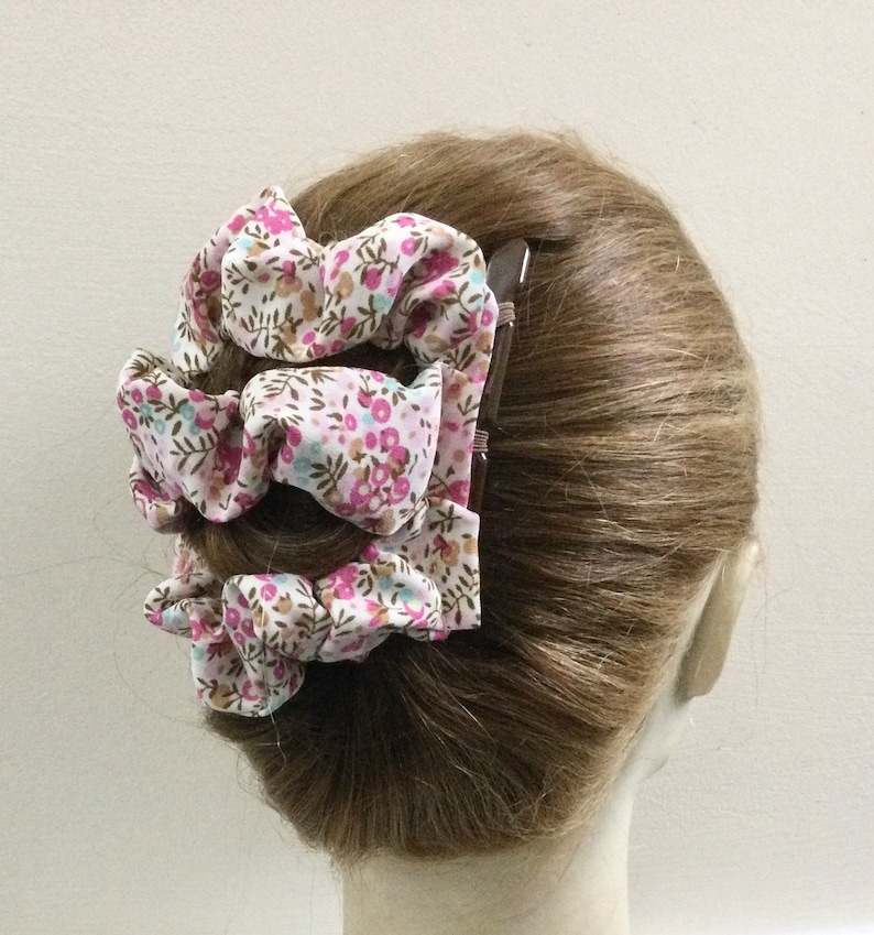 Hairgem Wild Flowers Fabric Hair Accessory, Double Hair Combs, French Twist Holder, Bun Maker, Ponytail, Strong Combs and elastics image 2