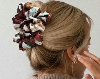 Hazy Days Two Comb Fabric Elasticated Hair Clip, Ponytail and Bun Maker, Strong Combs & Elastic. Handmade in UK