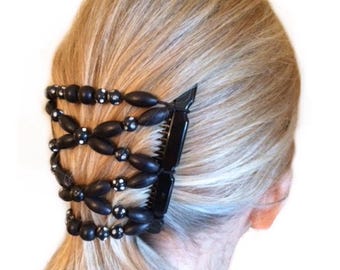 ヘアアクセサリー perverze double comb clip Amazon.com : Magic Hair Comb for Women Adjustable Elastic