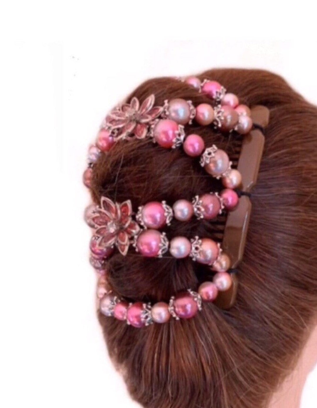 Hairgem pink Sparkling Fantasy Hair Accessory Double Hair Combs, Bun