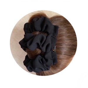 HairGem Black Fabric BESTSELLER Material Hair Accessory, Double Hair Combs, Bun Maker, Ponytail, Strong Combs and elastic image 6