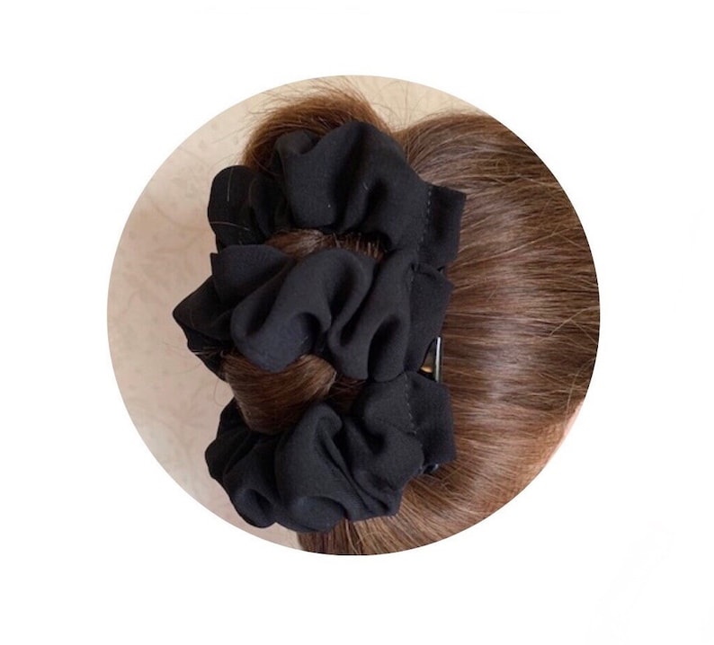 HairGem Black Fabric BESTSELLER Material Hair Accessory, Double Hair Combs, Bun Maker, Ponytail, Strong Combs and elastic image 6