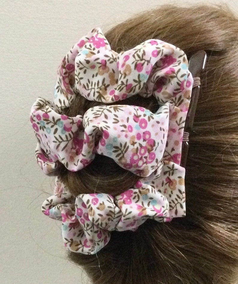 Hairgem Wild Flowers Fabric Hair Accessory, Double Hair Combs, French Twist Holder, Bun Maker, Ponytail, Strong Combs and elastics image 1